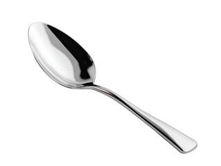 Polished Stainless Steel Spoon with Reflective Surface.