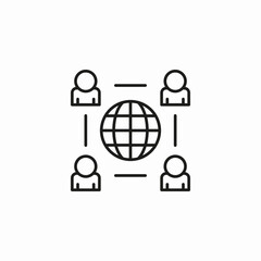 global network users icon sign vector