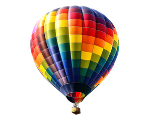 Fototapeta premium Colorful hot air balloon floating isolated on a transparent background