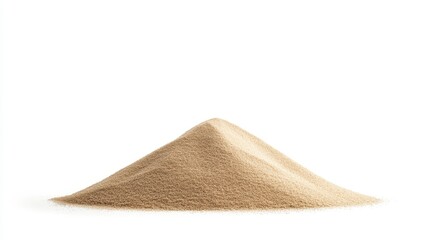 Naklejka premium Fine Brown Sand Pile on White Background for Artistic Use and Design