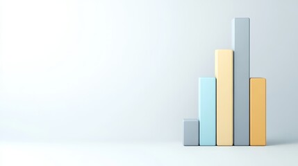 Fototapeta premium Minimalist Bar Graph Representation on Light Background