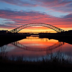 Naklejka premium Modern gateshead millennium bridge showcasing futuristic architecture design image