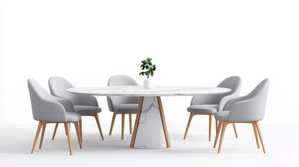 Modern Dining Room Setup with Stylish Round Table and Chairs