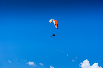 Paraglider over the Hirzer Alm in South Tyrol