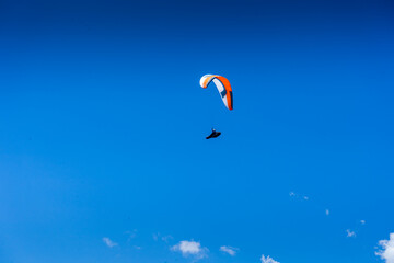 Paraglider over the Hirzer Alm in South Tyrol