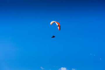 Paraglider over the Hirzer Alm in South Tyrol