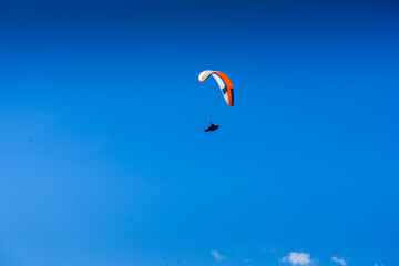 Paraglider over the Hirzer Alm in South Tyrol