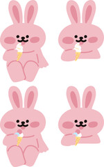 아이스크림 먹는 캐릭터