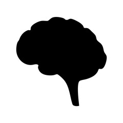 Isolated silhouette of a human brain on a white background graphic