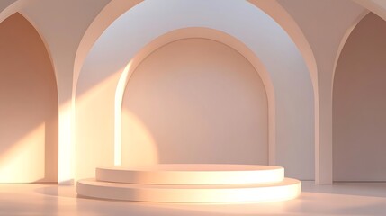 Minimalist archway podium display