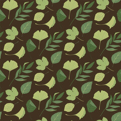 Seamless autumn pattern with leaves Vector Illustration. Cute Autumn Pattern.