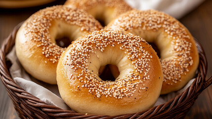 バスケットに入ったベーグル / Bagels in a Basket