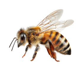 Bee pollination action garden insect natural environment isolated on transparent background, png