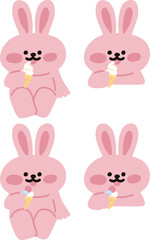 아이스크림 먹는 캐릭터