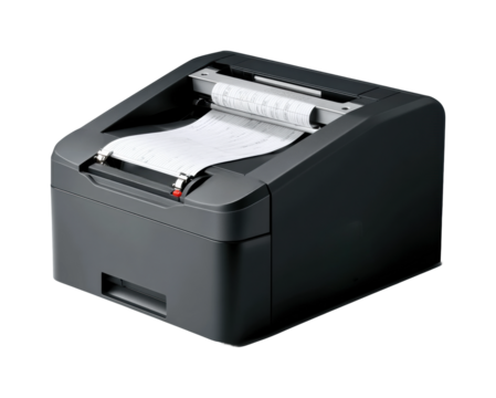 Printing action office location printer device modern environment view isolated on transparent background, png