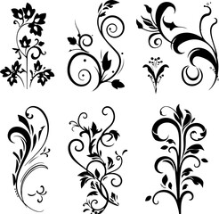 "Elegant Floral Swirl Design Set"