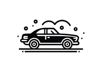Vector art of black and icon of a car