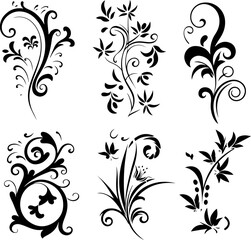 "Elegant Floral Swirl Design Set"