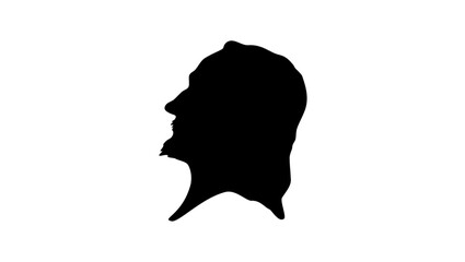 Thomas Hobbes portrait, black isolated silhouette