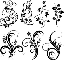 "Elegant Floral Swirl Design Set"