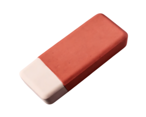Pink white eraser isolated on a transparent background