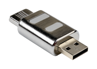 Usb flash drive showcasing modern design product isolated on transparent background, png