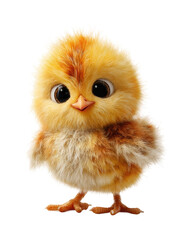 Obraz premium Cute baby chick character digital playful environment isolated on transparent background, png