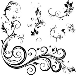 "Elegant Floral Swirl Design Set"