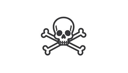 A simple, graphic illustration of a skull and crossbones, conveying a clear warning or cautionary message.