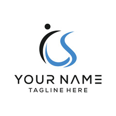 letter CS logo design simple abstract