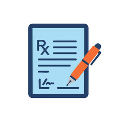 Medical prescription form with pen for signature, representing healthcare and medicine.