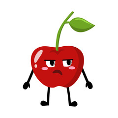 Cute Hand Drawn Bored Cherry Don't Know What To Do