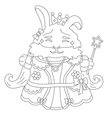 Cute bunny princess in magical dress