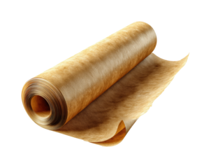Baking preparation paper roll kitchen product cooking isolated on transparent background, png
