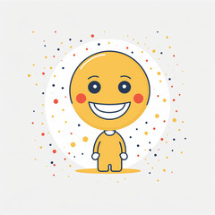 大きな笑顔のキャラクターイラスト