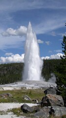 Geyser erupting in Yellowstone