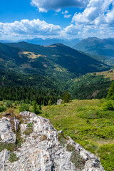 Summer landscape of the Accursed Mountains near the Cakor Pass, Prokletije Mountains, Montenegro.