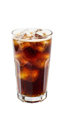 Ein Glas kalte Cola mit Eiswürfeln, transparenter Hintergrund, PNG