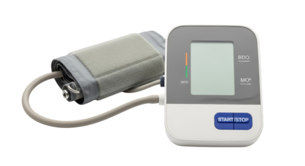 Digital blood pressure monitor with inflatable cuff