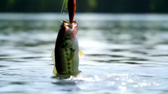 Largemouth Bass Caught on Lure