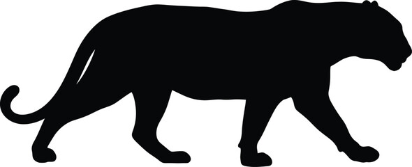 Majestic panther silhouette striding confidently powerful wild animal vector