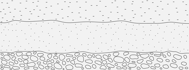 Deposition of gravel and sand. Sedimentary layers  © Kavik