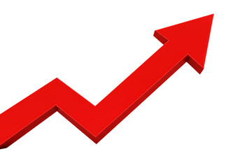 Red Arrow Upward Trend Growth Progress Success Graphic isolated on transparent background
