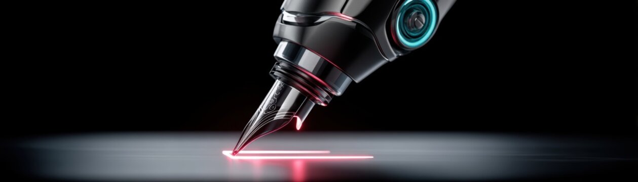 A robotic scribe digitally inscribes the Torah, showcasing technology's intersection with culture and religion in a modern context, Yom Kippur Day with AI integrated