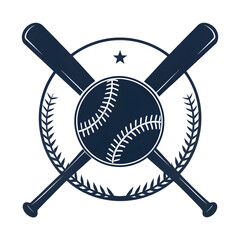 baseball ball and bats silhouette icon