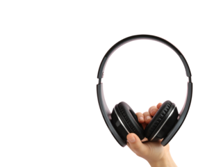 hand with headphones