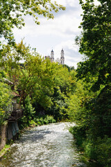 View to the Church of St. Raphael the Archangel in Vilnius, Lithuania in August in summer
