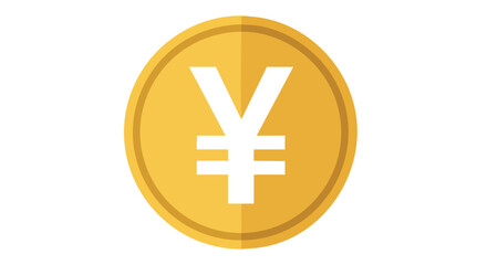Obraz premium Golden Yen Coin Illustration Symbolizing Financial Transactions and Economic Strength of Japan and Asia Economy and Currency Sign Vector 2D Isolated