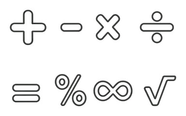 Fototapeta premium Stylized mathematical symbols on textured surface for mathematical concepts