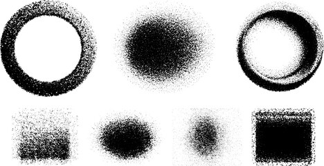 Circular and geometric stipple dotwork design set for artistic projects